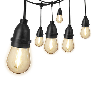 La guirlande LED comprend 24 douilles moulées à base moyenne sur des centres de 24" avec des ampoules LED de 1 W
