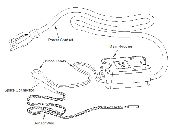 Roof and Gutter Sentry for Automatic de-Icing Control, with Humidity Probe